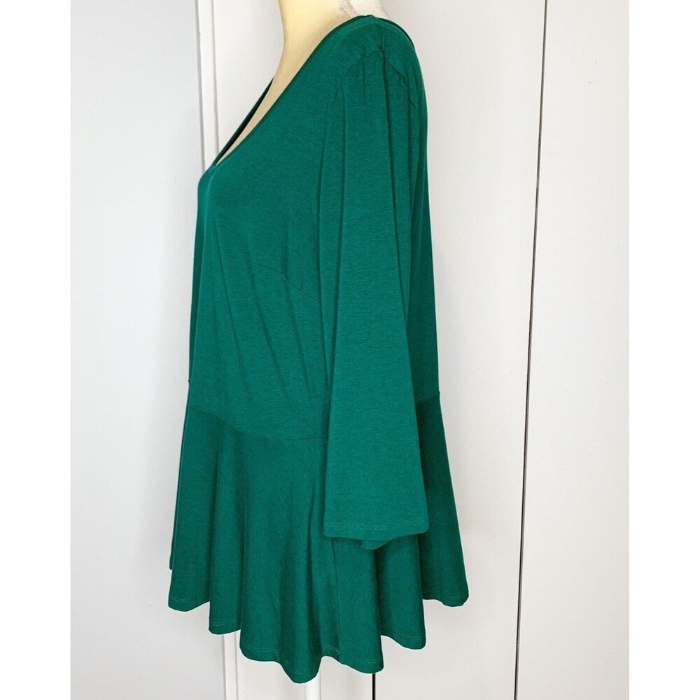Denim 24/7 Women’s Green Peplum Top 3/4 Sleeves Size M - Picture 5 of 14
